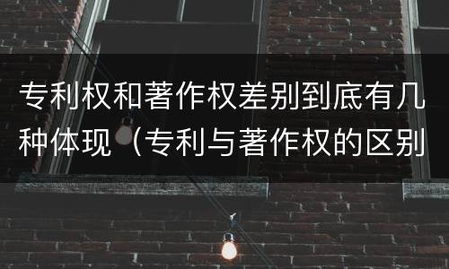 专利权和著作权差别到底有几种体现（专利与著作权的区别）