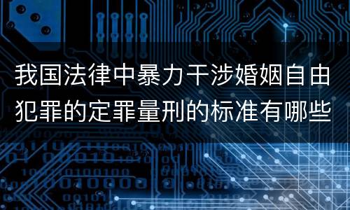 我国法律中暴力干涉婚姻自由犯罪的定罪量刑的标准有哪些