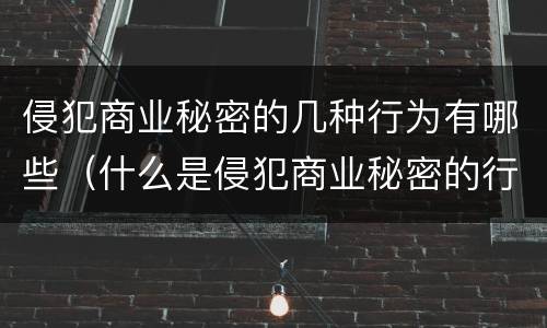 侵犯商业秘密的几种行为有哪些（什么是侵犯商业秘密的行为）