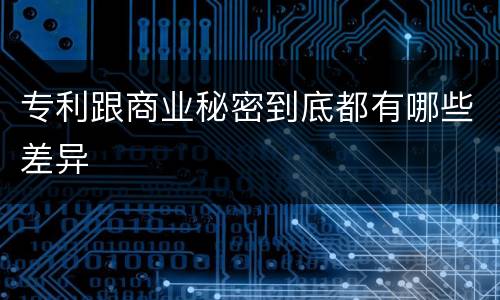 专利跟商业秘密到底都有哪些差异