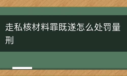 走私核材料罪既遂怎么处罚量刑