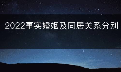 2022事实婚姻及同居关系分别