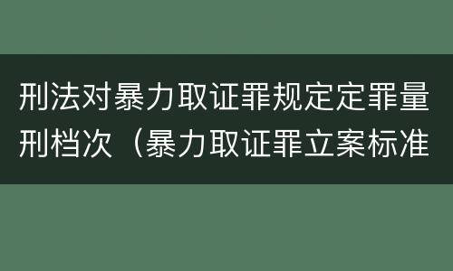 刑法对暴力取证罪规定定罪量刑档次（暴力取证罪立案标准）