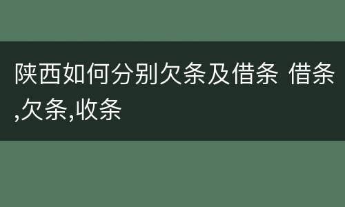 陕西如何分别欠条及借条 借条,欠条,收条