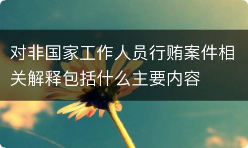 对非国家工作人员行贿案件相关解释包括什么主要内容