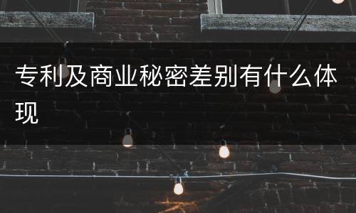 专利及商业秘密差别有什么体现