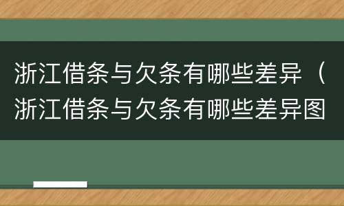 浙江借条与欠条有哪些差异（浙江借条与欠条有哪些差异图片）