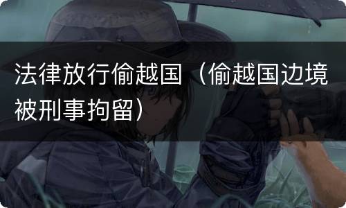 法律放行偷越国（偷越国边境被刑事拘留）