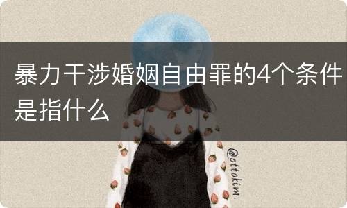 暴力干涉婚姻自由罪的4个条件是指什么