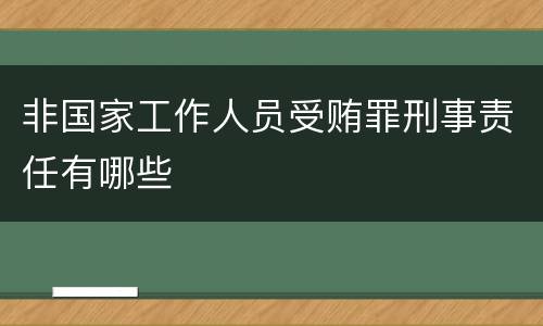 非国家工作人员受贿罪刑事责任有哪些