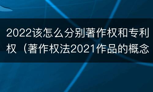 2022该怎么分别著作权和专利权（著作权法2021作品的概念）