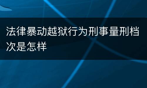法律暴动越狱行为刑事量刑档次是怎样