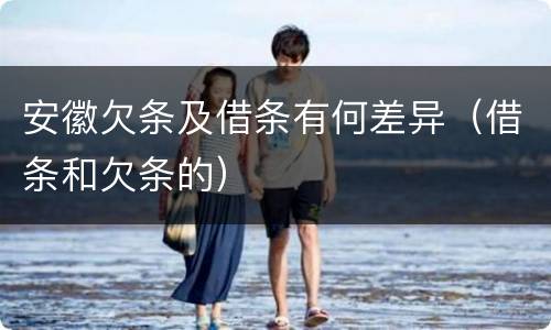 安徽欠条及借条有何差异（借条和欠条的）