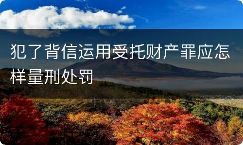 犯了背信运用受托财产罪应怎样量刑处罚