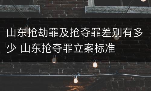山东抢劫罪及抢夺罪差别有多少 山东抢夺罪立案标准