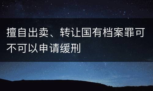 擅自出卖、转让国有档案罪可不可以申请缓刑