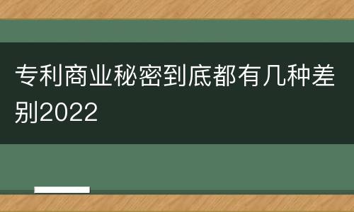 专利商业秘密到底都有几种差别2022