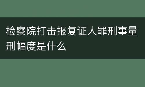 检察院打击报复证人罪刑事量刑幅度是什么
