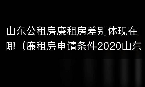 山东公租房廉租房差别体现在哪（廉租房申请条件2020山东）
