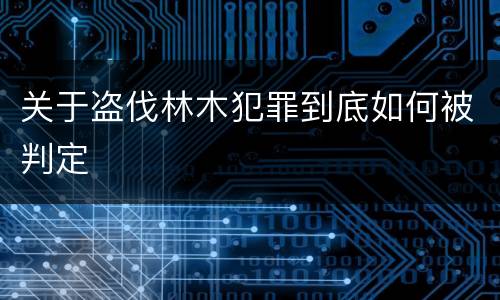 关于盗伐林木犯罪到底如何被判定