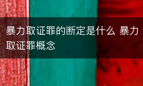 暴力取证罪的断定是什么 暴力取证罪概念