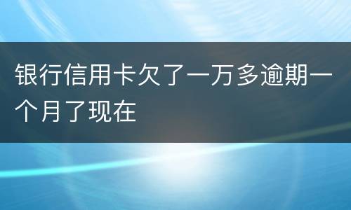 银行信用卡欠了一万多逾期一个月了现在