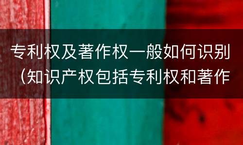 专利权及著作权一般如何识别（知识产权包括专利权和著作权吗）