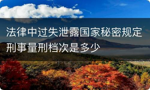 法律中过失泄露国家秘密规定刑事量刑档次是多少