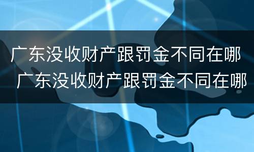 广东没收财产跟罚金不同在哪 广东没收财产跟罚金不同在哪缴纳