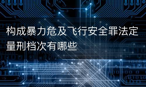 构成暴力危及飞行安全罪法定量刑档次有哪些