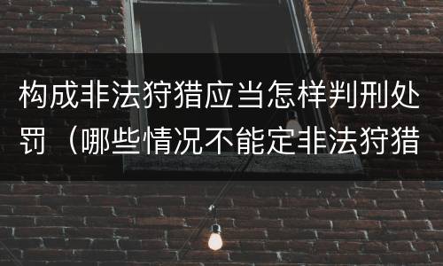构成非法狩猎应当怎样判刑处罚（哪些情况不能定非法狩猎罪）