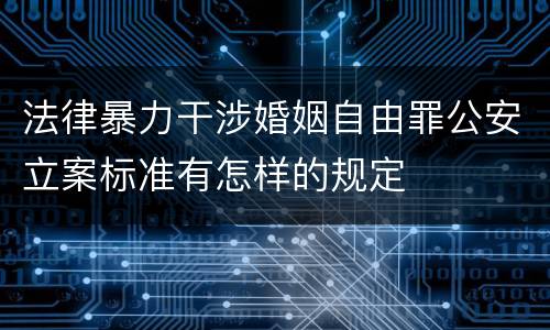法律暴力干涉婚姻自由罪公安立案标准有怎样的规定