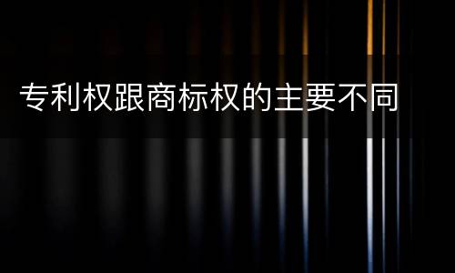 专利权跟商标权的主要不同