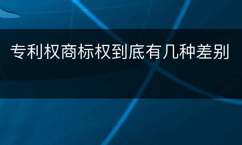 专利权商标权到底有几种差别