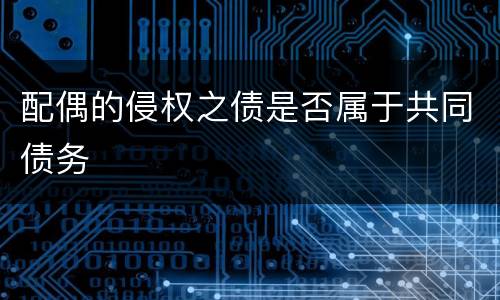 配偶的侵权之债是否属于共同债务