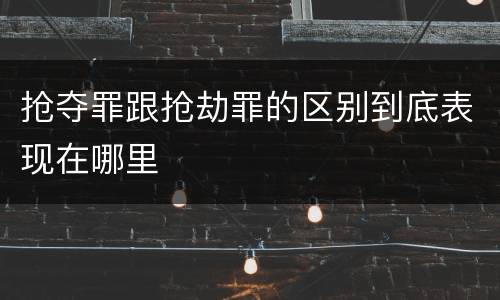 抢夺罪跟抢劫罪的区别到底表现在哪里