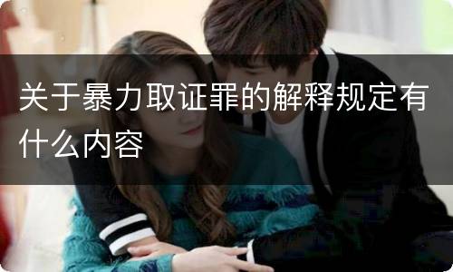关于暴力取证罪的解释规定有什么内容