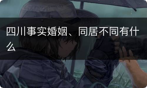 四川事实婚姻、同居不同有什么