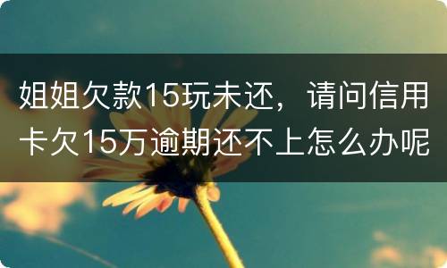 姐姐欠款15玩未还，请问信用卡欠15万逾期还不上怎么办呢