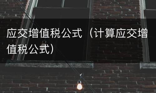 应交增值税公式（计算应交增值税公式）