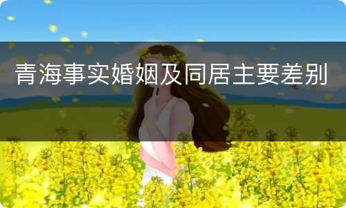 青海事实婚姻及同居主要差别