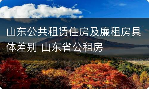 山东公共租赁住房及廉租房具体差别 山东省公租房