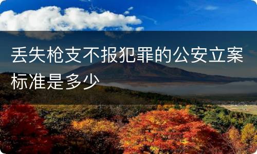 丢失枪支不报犯罪的公安立案标准是多少