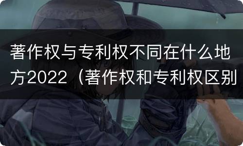 著作权与专利权不同在什么地方2022（著作权和专利权区别）