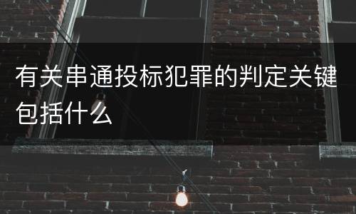 有关串通投标犯罪的判定关键包括什么