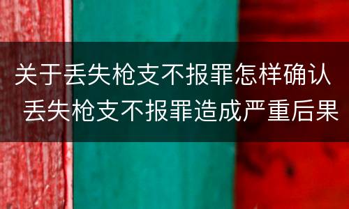 关于丢失枪支不报罪怎样确认 丢失枪支不报罪造成严重后果