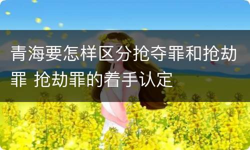 青海要怎样区分抢夺罪和抢劫罪 抢劫罪的着手认定