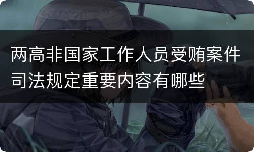 两高非国家工作人员受贿案件司法规定重要内容有哪些
