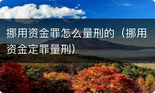 挪用资金罪怎么量刑的（挪用资金定罪量刑）
