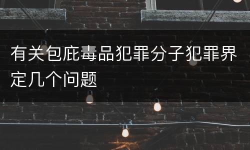 有关包庇毒品犯罪分子犯罪界定几个问题